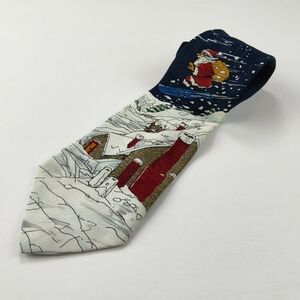Ho Ho Ho Christmas Tie Santa Snow Holiday Party Novelty Neckwear One Size